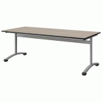 TABLE MALIBU 180X80 T4 DL STRA ACACIA/NOIR GRIS 9006