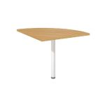 ANGLE DE LIAISON ARRONDI 90° BIOSPACE 2 - CÔTÉS 80 CM - PLATEAU HÊTRE - PIED TUBULAIRE BLANC