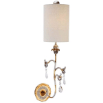 APPLIQUE LAMPE ACIER ABAT-JOUR LIN OR H 68,6 CM LAMPE DE COULOIR 1 FLAMME