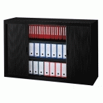 ARMOIRE BASSE À RIDEAUX DÉMONTABLES LARGEURS SPÉCIFIQUES 100 X 160 CM NOIR / RIDEAUX NOIRS