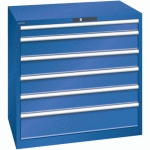 ARMOIRE 6 TIROIRS 1023X725X1000MM-CHARGE 75KG-BLEU FLUO - LISTA