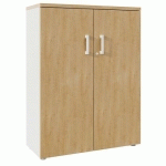 ARMOIRE H133XL100XP45 CM 3 TAB. MÉTAL BLANC/CHÊNE AUTHENTIQU - CLEN