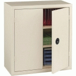 ARMOIRE MÉTAL PORTES BATTANTES MONOBLOC METILY H 100 X L 90 X P 43 CM GRIS CLAIR