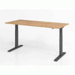 BUREAU ASSIS-DEBOUT SÉRIE XMKA-180X80CM-CHÊNE AMBRÉ-GRAPHITE - HAMMERBACHER