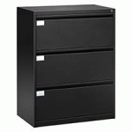 CRÉDENCE MONOBLOC PRO G. 3 TIROIRS L 80 CM - NOIR RAL 9005