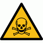 LOT DE 4 - SIGNALÉTIQUE DE DANGER - MATIÈRES TOXIQUES - W016 - ISO 7010 PVC 2 MM 100 MM