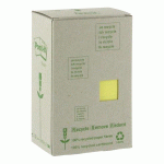 LOT DE 6 - NOTES REPOSITIONNABLES JAUNES RECYCLÉES POST-IT 38 X 51 MM - EN TOUR DISTRIBUTRICE - BLOC DE 100 FEUILLES
