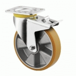 ROULETTE PIVOTANTE - À BLOCAGE - PLATINE - CHARGES LOURDES - DIAMÈTRE 160 MM - TYPE 4687 TENTE