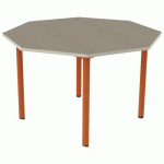 TABLE CARÉLIE MOB OCT Ø120 T6 STR POLY ÉRABLE G. BEIG/PAPAYE - MOBIDECOR