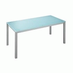 TABLE DE RÉUNION RECTANGULAIRE EN VERRE 120 X 80 CM COULEUR AIGUE-MARINE