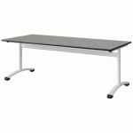 TABLE MALIBU 180X80 T4 DL STR ANTIB BÉTON F186/NOIR BLC 9016