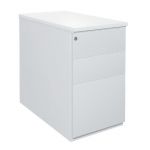 CAISSON 3 TIROIRS MÉTAL NF ENVIRONNEMENT ALUMINIUM TOP BLANC, H.72 X L. 42 X P. 60 CM