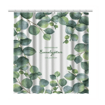 DOUBLURE DE RIDEAU DE DOUCHE FEUILLE D'EUCALYPTUS - TISSU À THÈME BOTANIQUE POUR SALLE DE BAIN ART AQUARELLE UNIQUE RIDEAUX DE BAIGNOIRE FEMMES ET