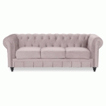 CANAPE CHESTERFIELD VELOURS 3 PLACES ALTESSE TAUPE - TAUPE