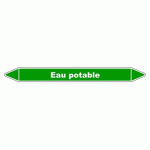 LOT DE 3 - MARQUEUR DE TUYAUTERIE - EAU POTABLE - NFX 08-105 - VINYLE LAMINÉ 355 X 37 MM