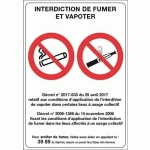 PANNEAU INTERDICTION DE FUMER ET VAPOTER 21 X 30 CM