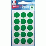 PASTILLES ADHÉSIVES Ø 19 MM AGIPA 11196 VERTES - POCHETTE DE 90