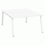 PÔLE 2 BUREAUX ECLA BLANC L 140 X P 80 CM PIÈTEMENT MÉTAL FINITION BLANC