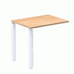 RETOUR SUSPENDU EDEN L 80 X P 60 CM PLATEAU CHÊNE CLAIR PIÈTEMENT MÉTAL TUBE BLANC