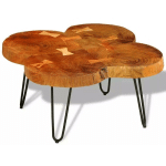 LES TENDANCES - TABLE BASSE BOIS MASSIF FINITION CIRÉE 4 TRONCS WILL