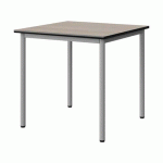 TABLE MALIBU 80X80 T6 4P STRA ANTIB ACACIA/NOIR GRIS 9006 - MANUTAN EXPERT