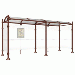 ABRI BUS PROVINCE 5 M 2 BARDAGES LAT. INOX ASPECT CORTEN - PROCITY