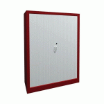 ARMOIRE À RIDEAUX LARGEUR 100 HAUTEUR 135 CM ROUGE-BLANC - MANUTAN COLLECTIVITÉS