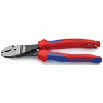 PINCE COUPANTE DÉMULTIPLIÉE 200MM COUDÉE À 25° - ŒILLET ANTICHUTE - KNIPEX
