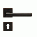POIGNÉES DE PORTE SUR ROSACES CARRÉES - SÉRIE ER 45 Q - MADEIRA - NOIR - CLÉ I KARCHER DESIGN