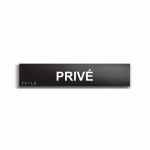 PRIVÉ - PLAQUE DE PORTE EN BRAILLE ET RELIEF - 25 X 5CM (PLAQUE NOIRE)