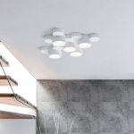 SFORZIN PLAFONNIER CHIO T264 EN PLÂTRE À 5 LAMPES