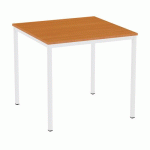 TABLE À MANGER VERSYS AVEC BASE BLANCHE RAL 9003 80 X 80 X 743 CM CERISIER