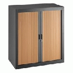 ARMOIRE À RIDEAUX DÉMONTABLES ECONOMIQUE 100 X 90 CM GRIS CLAIR-HÊTRE