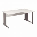 BUREAU COMPACT RETOUR À DROITE ACTIVITY MÉTAL 2 - L. 160 X P. 120 CM - PLATEAU BLANC - PIEDS L 'ANTHRACITE'