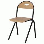 CHAISE MALIBU AST - T6 - ASS/DOS HÊTRE / ALU NOIR 9005 - MANUTAN EXPERT