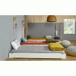 PACK LIT EMPILABLE VAKA + MATELAS  BLANC 90X190 CM/OPT:1 LIT