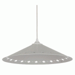 SUSPENSION CONIQUE EN MÉTAL. MÉTAL. DÉCOR TRÈFLE AJOURÉ BLANC - MANUTAN COLLECTIVITÉS