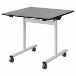 TABLE MALIBU RAB. 80X80 T5 DL ST BÉTON F186/NOIR BLC 9016