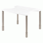 TABLE PMR 110 X 90 CM RÉGLABLE STRATIFIÉ - BLANC/GRIS - SUNSET CREATION