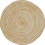 UNAMOURDETAPIS - 80X80 ROND - TAPIS SALON JUTE RUG BLANC 80X80 ROND EN JUTE - BLANC