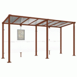 ABRI BUS MILAN 5 M SANS BARDAGES LATÉRAUX - ASPECT CORTEN - PROCITY