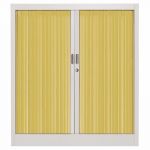 ARMOIRE MÉTAL CLASSTOUT COLOR - A RIDEAUX - L. 120 X H. 100 CM - CORPS ALUMINIUM  - RIDEAUX ORANGE