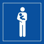 LOT DE 2 - PICTOGRAMME - ACCÈS PRIORITAIRE ENFANT EN BAS ÂGE - ISO 7001 250 X 250 MM PVC 2 MM