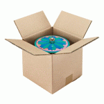 LOT DE 20 - CARTON CAISSE AMÉRICAINE KRAFT BRUN DOUBLE CANNELURE L 20 X L 20 X H 20 CM