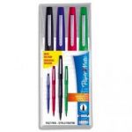 PAPERMATE POCHETTE DE 4 FEUTRES NYLON COLORIS STANDARD : BLEU, NOIR, ROUGE, VERT