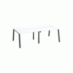 PÔLE DE 4 BUREAUX ECLA BLANC L 120 X P 60 CM PIÈTEMENT MÉTALFINITION ANTHRACITE