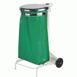 SUPPORT SAC POUBELLE ROULANT ROSSIGNOL COUVERCLE INOX. - MANUTAN COLLECTIVITÉS