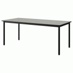 TABLE MALIBU 180X80 T5 4P STRA ISOS GRIS 1400/NOIR NOIR 9005