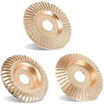 MEMKEY - UPGRADED 3PCS WOOD CARVING DISC SET FOR 4 OR 4 1/2 ANGLE GRINDER WITH 5/8 ARBOR, GRINDING WHEEL SHAPING DISC FOR WOOD CUTTING, GRINDER