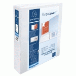 CLASSEUR PERSONNALISABLE RIGIDE 2 POCHES KREACOVER - 2 ANNEAUX EN D 50MM - A4 MAXI - BLANC - LOT DE 10